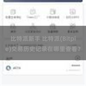 比特派新手 比特派(Bitpie)交易历史记录在哪里查看？